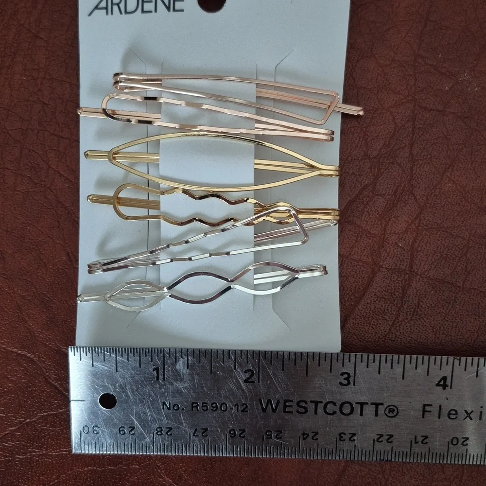 Tri-coloured Hair Pins From Ardene, 6 Pack, New With Tags - Picture 5 of 6